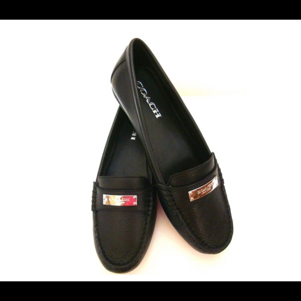 Coach Fredrica black leather loafers